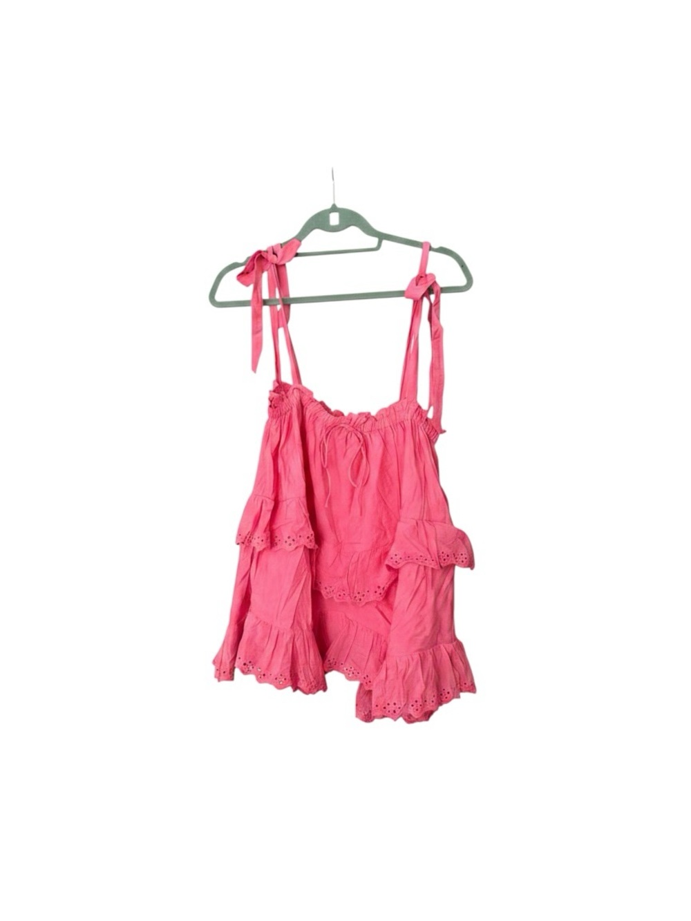&merci Pink Ruffled Sleeveless Top size Large NWT
